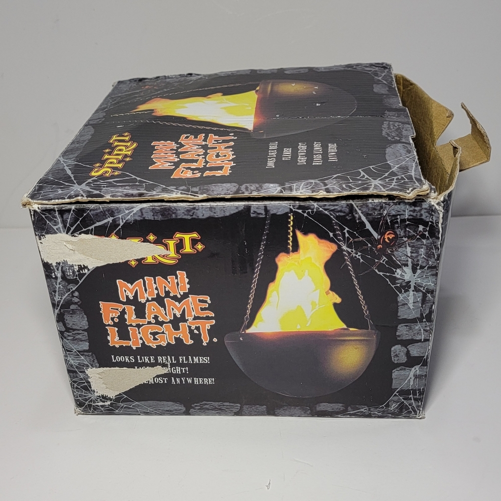 Spirit Halloween Mini Flame Light Hanging Cauldron 8" diameter Prop Haunted - Picture 14 of 14